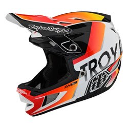 Troy Lee Designs D4 Composite Mips Qualifier Helmet in White and Orange